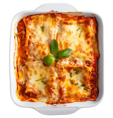 Served Cooked Lasagna. Top Closeup View. Italian Cuisine Template. Ai Generative