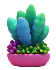 colorful 3d cactus