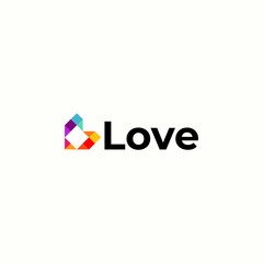 Geometric Love logo design for your business
