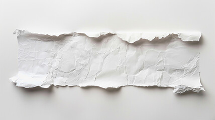 A long piece of white paper with torn edges