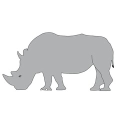 Rhino Outline | Rhino Drawing | Rhino Cartoon