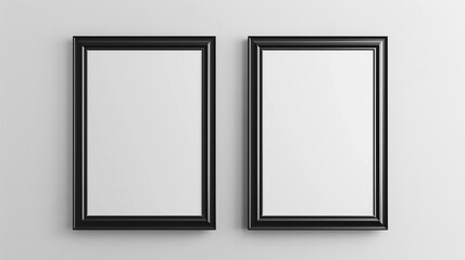 set of frame mockup black border isolated on white background