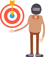 Man with Helmet Character Holding Dart
