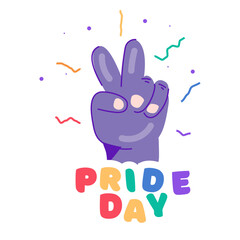 Pride Day Peace Hand Symbol Colorful Expression