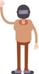 Man with Helmet Character Greeting
