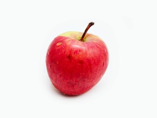 Close-up view of a red apple isolated over a white surface