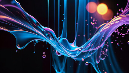 Liquid Waves of Vibrant Blue and Purple
