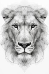 AI generated illustration of a vivid lion's head