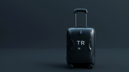 Logo, inscription "TR ip" on a travel backpack or suitcase,