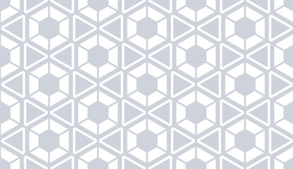 Abstract Seamless Geometric Hexagons and Triangles Pattern. 