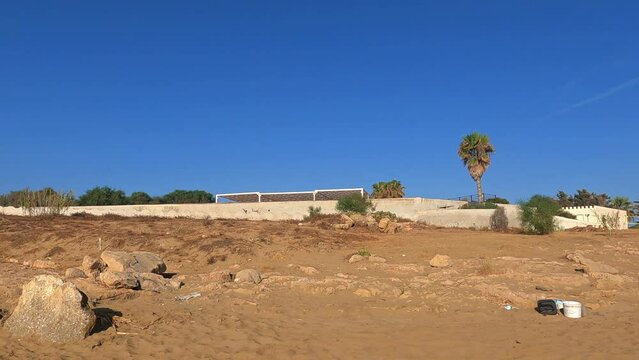 Beach of Eloro in Noto, Sicily, Italy on a sunny day