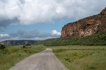 Volcanic area hells gate in kenya
