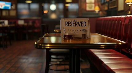 Restourant table with RESERVED sign