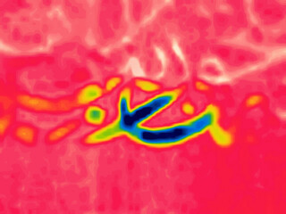 Arabic script. Image from thermal imager device.