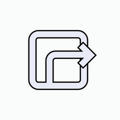 Fototapeta premium Output Icon. Result Out, Product Symbol - Vector. Presented in in Line Art Style.