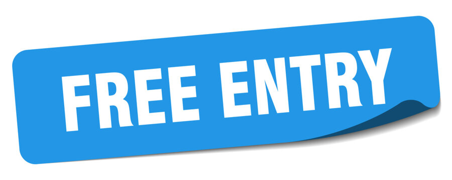 free entry sticker. free entry label