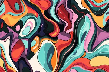 Abstract background with various shapes and forms, illustration of a colorful abstract background