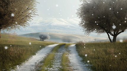 driving through the snow