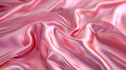 An abstract background with a 3D monochrome abstract style is a beauty fashion smooth elegant flying pink satin cloth.