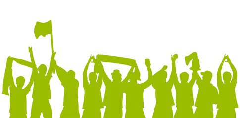 Fans feuern ihr Team an - Grüne Silhouette © kebox