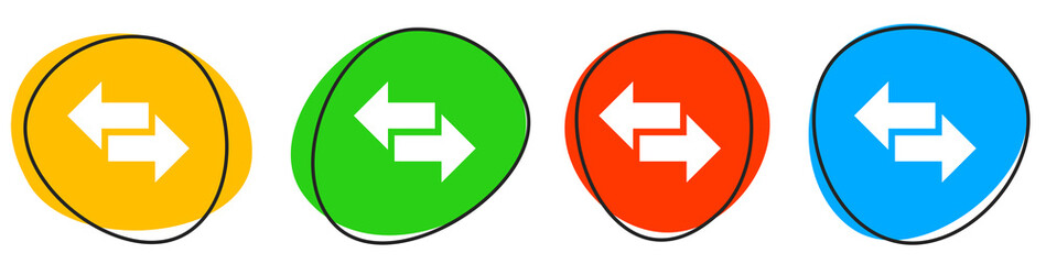 4 bunte Icons: 2 Pfeile - Button Banner