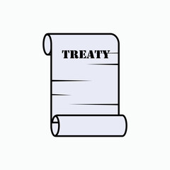 Treaty Icon. Certificate,  Agreement  Symbol - Vector.