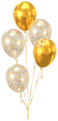 Gold and transparent festival balloons
