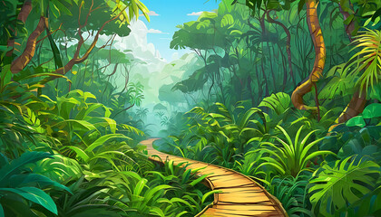 Forest cartoon illustration background images