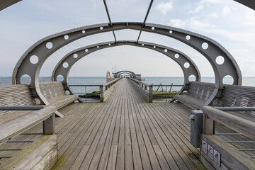 Perspective view of pier at Kellenhusen, German Baltic Sea coast