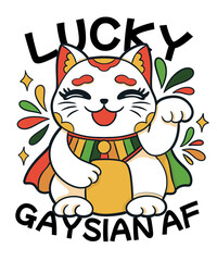 Lucky Gaysian AF Festive Feline Fortune Charm