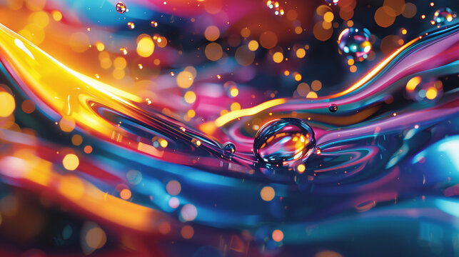 colorful water splashes