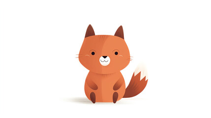 Fototapeta premium Little brown bear, little fox, little chipmunk, little bunny, children's book illustration style сreated with Generative Ai