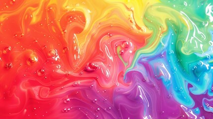 Rainbow gradient explosion, dripping and swirling, vibrant and joyful - obrazy, fototapety, plakaty