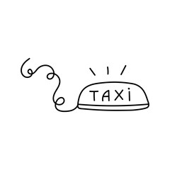 Taxi symbol in doodle style.