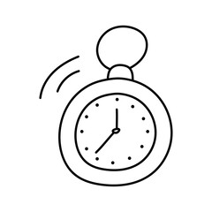 Stopwatch in doodle style. Vector illustration,