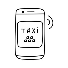 Taxi symbol in doodle style.