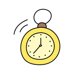 Stopwatch in doodle style. Vector illustration,