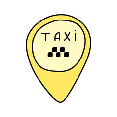 Taxi symbol in doodle style.