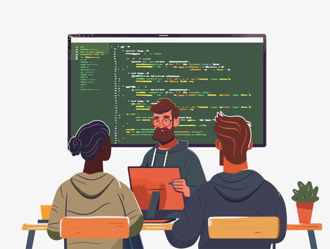 Coding Bootcamp Budding Tech-Savvy: Instructor Leads Students Through the Programming Labyrinth