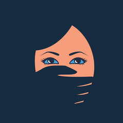 Silence concept. Stop abuse. Kidnapping or violence. A rough hand covers a woman's mouth. Violation of an individual's rights. No comment. Vector illustration flat design.