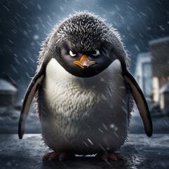 penguin very angry and strong сreated with Generative Ai