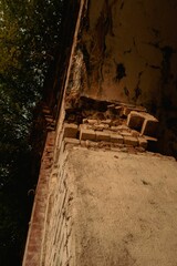 Low-angle shot of an old abandoned building