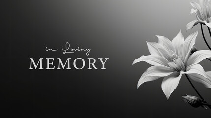 condolence card with lilly flower in loving memory illustration