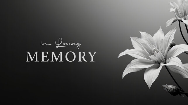 condolence card with lilly flower in loving memory illustration