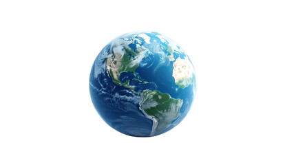 Blue planet earth isolated on transparent and white background.PNG image.