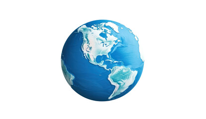 Fototapeta premium Blue planet earth isolated on transparent and white background.PNG image.