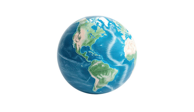 Blue planet earth isolated on transparent and white background.PNG image.