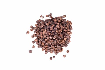 Heap Of Coffee Bens On White Background