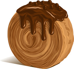 Vector Hand Drawn Illustration Chocolate Cromboloni