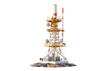 communication signal tower
isolated on white background.